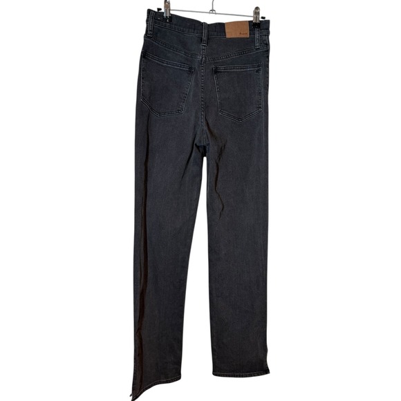 Madewell The Perfect Vintage Straight Jean Black Nela‎ Wash Split Hem Size 25 - Picture 6 of 11